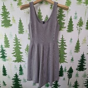 Striped Banana Republic Ponte Fit-and-Flare Dress